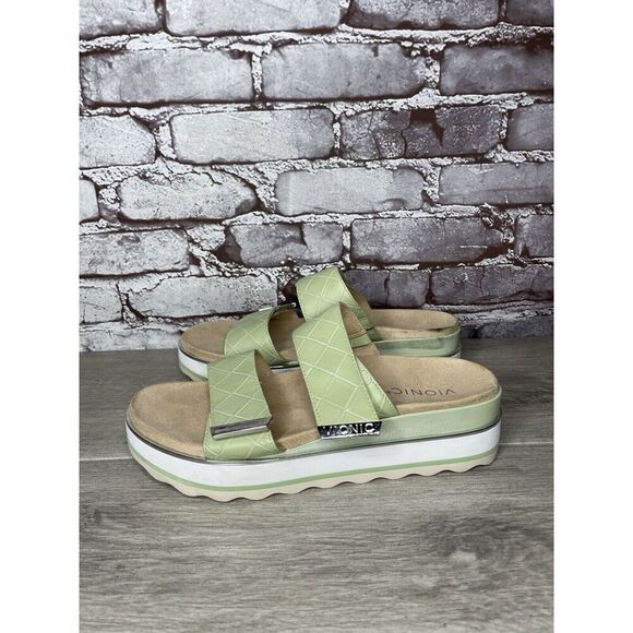 Vionic Brandie Mint Green Double Strap Slide Vegan Sandals Women’s Sz 8M US/39EU - Picture 11 of 16